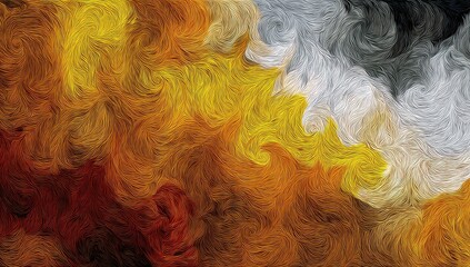 A digital art piece showcasing an abstract pattern of swirling colors and shapes, reminiscent of fur textures.