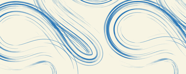 Grunge grainy blue brush stroke with spray texture. Hand drawn distress damaged vintage banner with zigzag bold line. Rough thick brush stroke texture. Spray paint effect vector background.