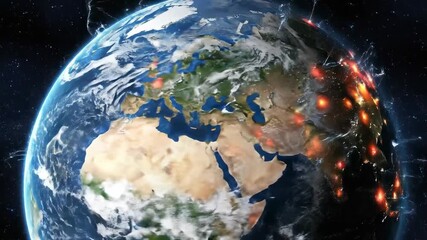 An artistic rendering of the planet Earth at night, with glowing city lights interconnected by luminous lines, suggesting a global network or energy flow - Powered by Adobe