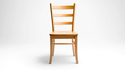 Light beige wooden chair against a plain white background.