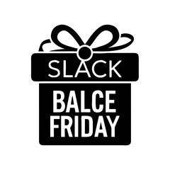 Gift box silhouette with sale tag for festive Black Friday design.