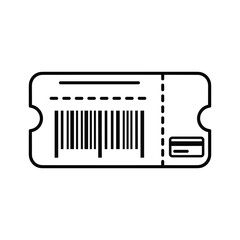 Ticket with barcode and credit card symbol