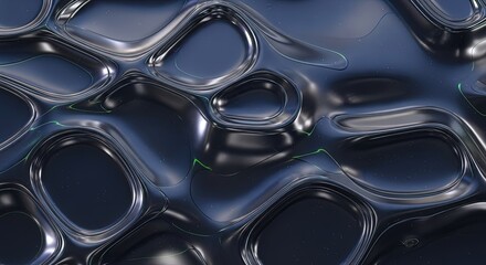 Abstract organic metallic surface with fluid ripples and reflections