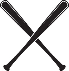 PrinTwo Crossed Bat Sticks Symbolt
