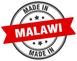 Made in Malawi round sign. Made in Malawi stamp.