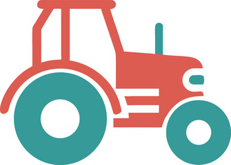 Vector icon of a tractor, vector illustration