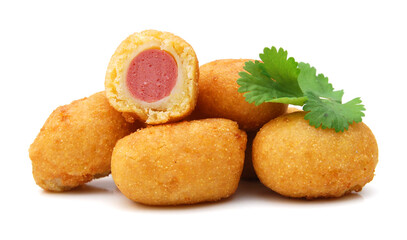 Organic Corn Dog on white background 