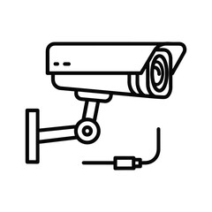 Security camera icon with cable