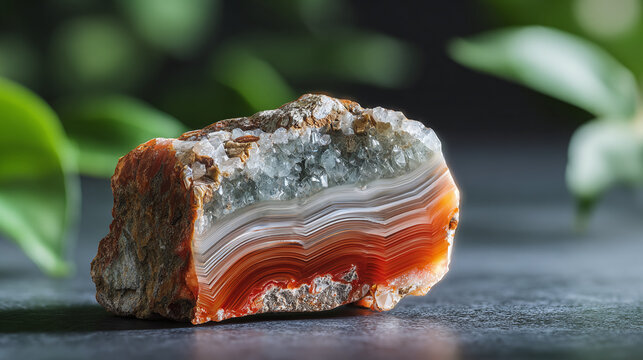 A close-up photograph showcasing the intricate details of a stunning agate specimen, highlighting its layered patterns and natural beauty.