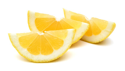yellow Lemon and slice on a white background