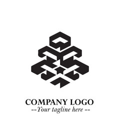 Building Logo Symbol in Black on the White Background with Modern Minimal Architecture Design