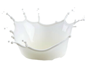 White liquid splashing upwards in a dynamic crown shape