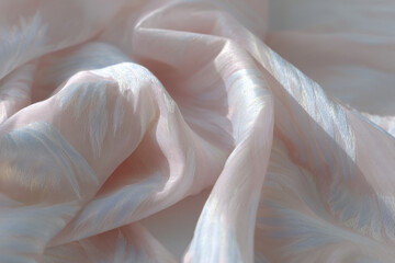 delicate fabric featuring angel embroidery in soft pastel colors creating tranquil and serene aesthetic