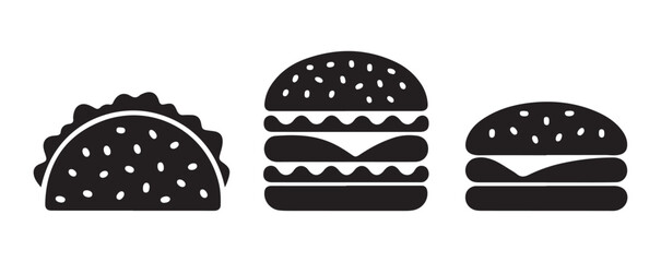  Classic Single Burger Icon. Vector EPS 10