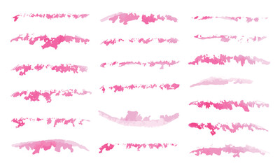 Pink Watercolor Brush Strokes Collection | Soft Pastel Artistic Paint Texture Elements