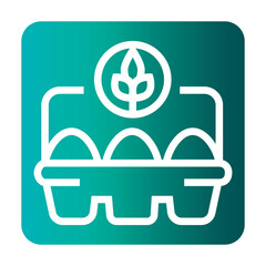 organic eggs black line icon for digital and print projects.