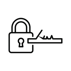 Padlock and key symbol