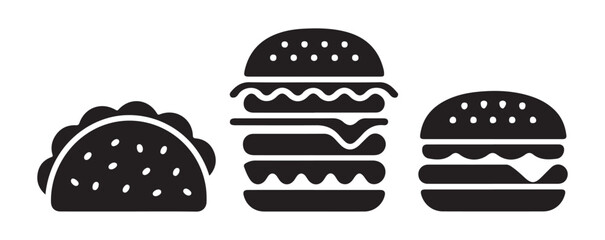  Classic Single Burger Icon. Vector EPS 10