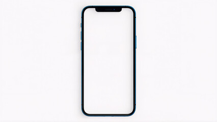 Modern blue smartphone with blank white screen, clean design.