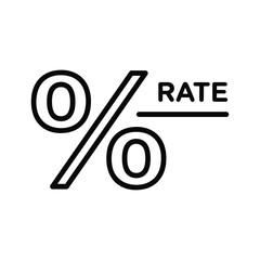 Percentage symbol with the word rate