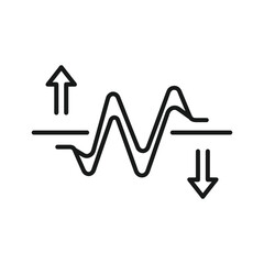 Interest rate fluctuation graph with up and down arrows