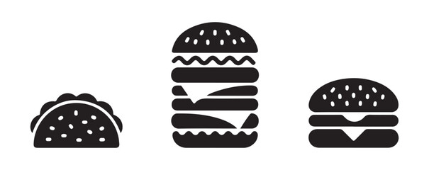  Double Patty Burger Icon Vector Illustration Eps 10
