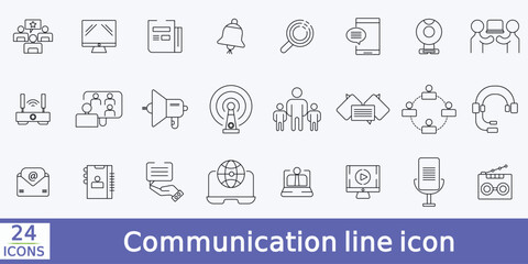 Communication icon set. Containing speak, phone, mail, contact, chat, website,