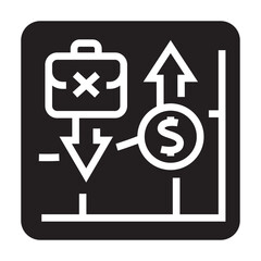 phillips curve black line icon for digital and print projects.