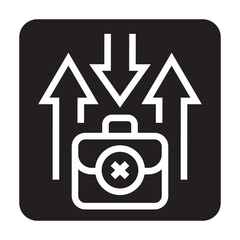 stagflation black line icon for digital and print projects.