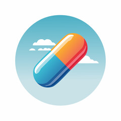 Medicine Pill Capsule Flat Vector Illustration