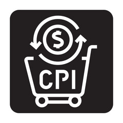cpi black line icon for digital and print projects.