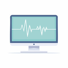 Heart Monitor Screen Flat Vector Illustration