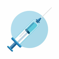 Syringe Injection Tool Flat Vector Illustration
