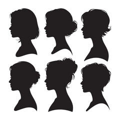 Woman heads in profile vector