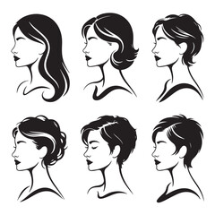 Woman heads in profile vector