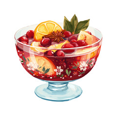 Vector illustration of a bowl of christmas punch