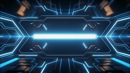 Futuristic glowing blue neon digital tunnel abstract background bright circuit - Powered by Adobe