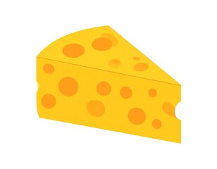 Cartoon-style wedge of Swiss cheese, yellow with holes
