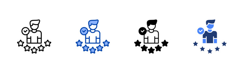 Credibility icon set multiple style collection