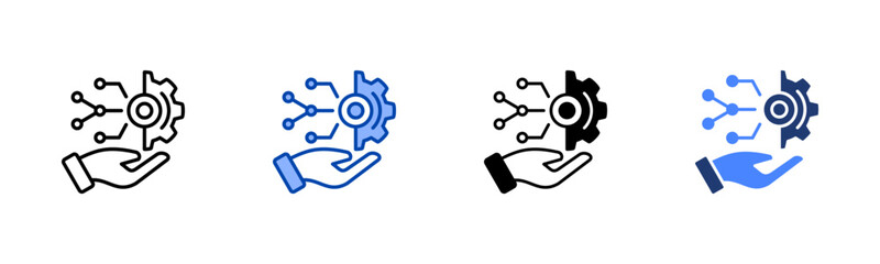 Digital Transformation icon set multiple style collection