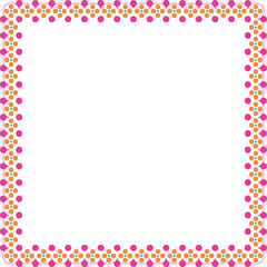 Colorful Decorative Border Frame – Cute Dotted Floral Edge Pattern Vector