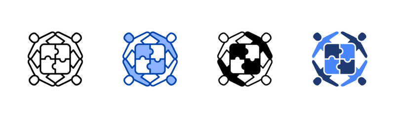 Partnerships icon set multiple style collection