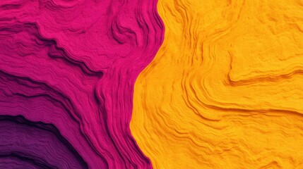 Fototapeta premium Vibrant pink and yellow gradient abstract curves digital art creative design environment modern aesthetic