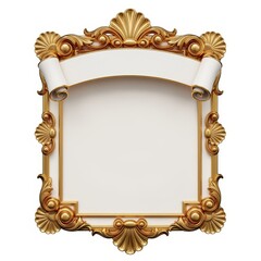 Antique Golden Ornate Frame with Ribbon