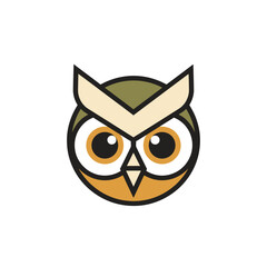 Obraz premium A Cute Owl Head Logo Design with Geometric Elements and Playful Colors