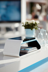 modern teenager room featuring advanced ar settings for dynamic lighting and music control