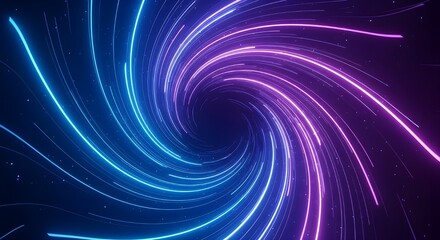 Blue and Purple Swirling Light Trails Creating Hypnotic Abstract Motion