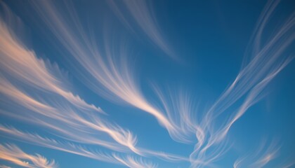 Serene cirrus clouds dancing in the sky nature landscape photography clear blue environment aerial perspective for relaxation