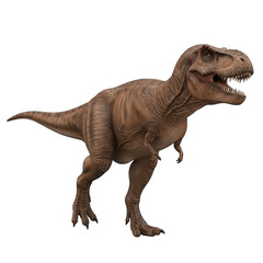 Obraz premium A detailed 3D rendering of a Tyrannosaurus Rex dinosaur standing with its mouth open isolated on a black background highlighting its textured skin and sharp teeth