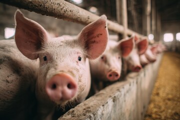 Livestock Husbandry with Pigs in Enclosure
